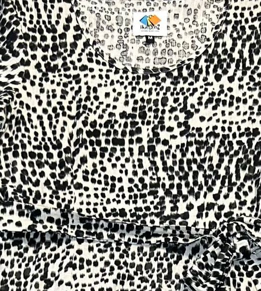 Linen Blend Animal Print Dress